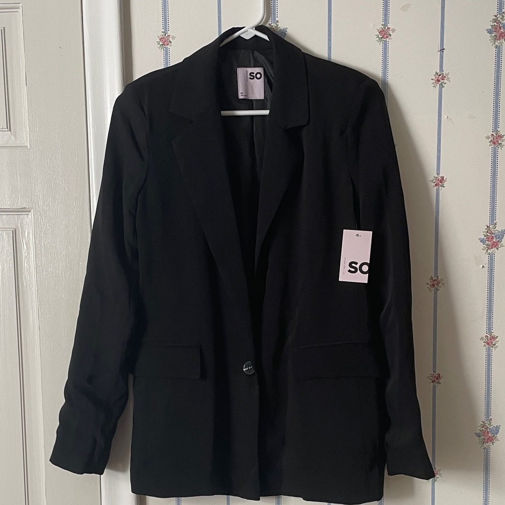 NWT SO Black Single-Button Oversized Women’s Blazer